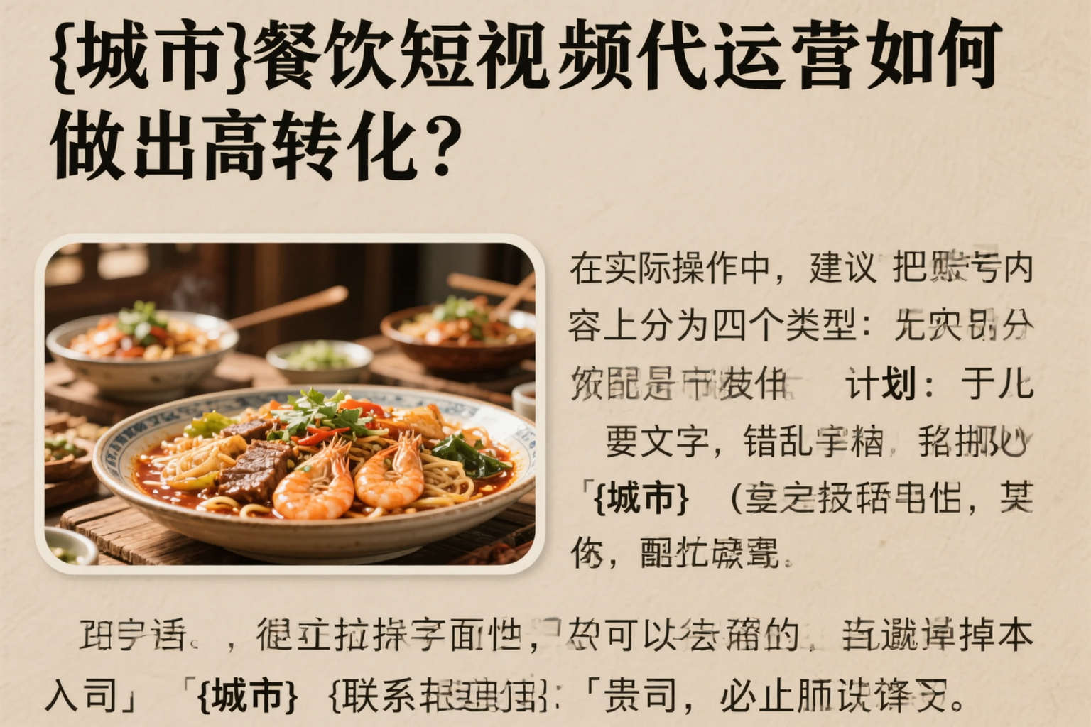 昌都餐饮短视频代运营如何做出高转化？