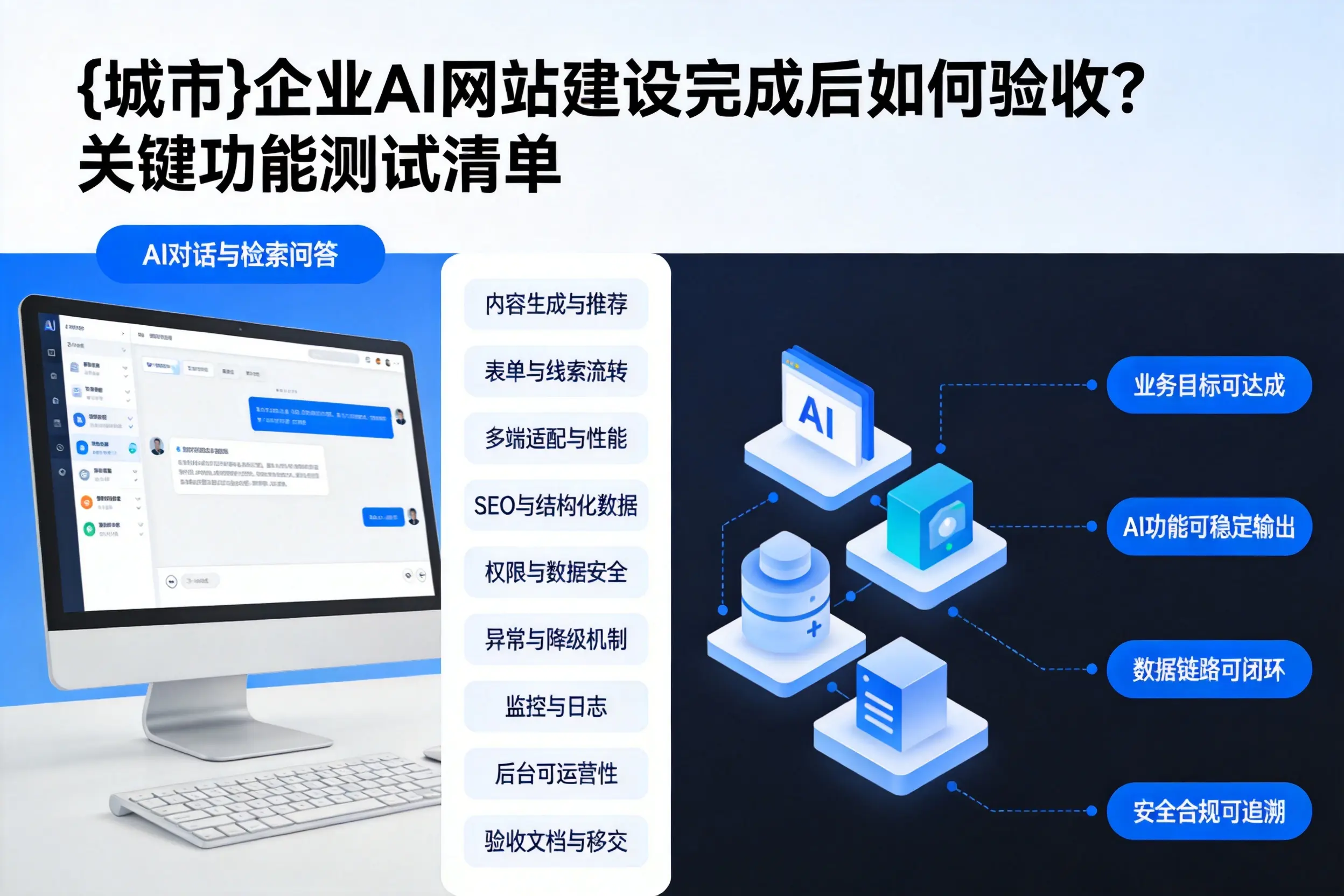 昌都企业AI网站建设完成后如何验收？关键功能测试清单