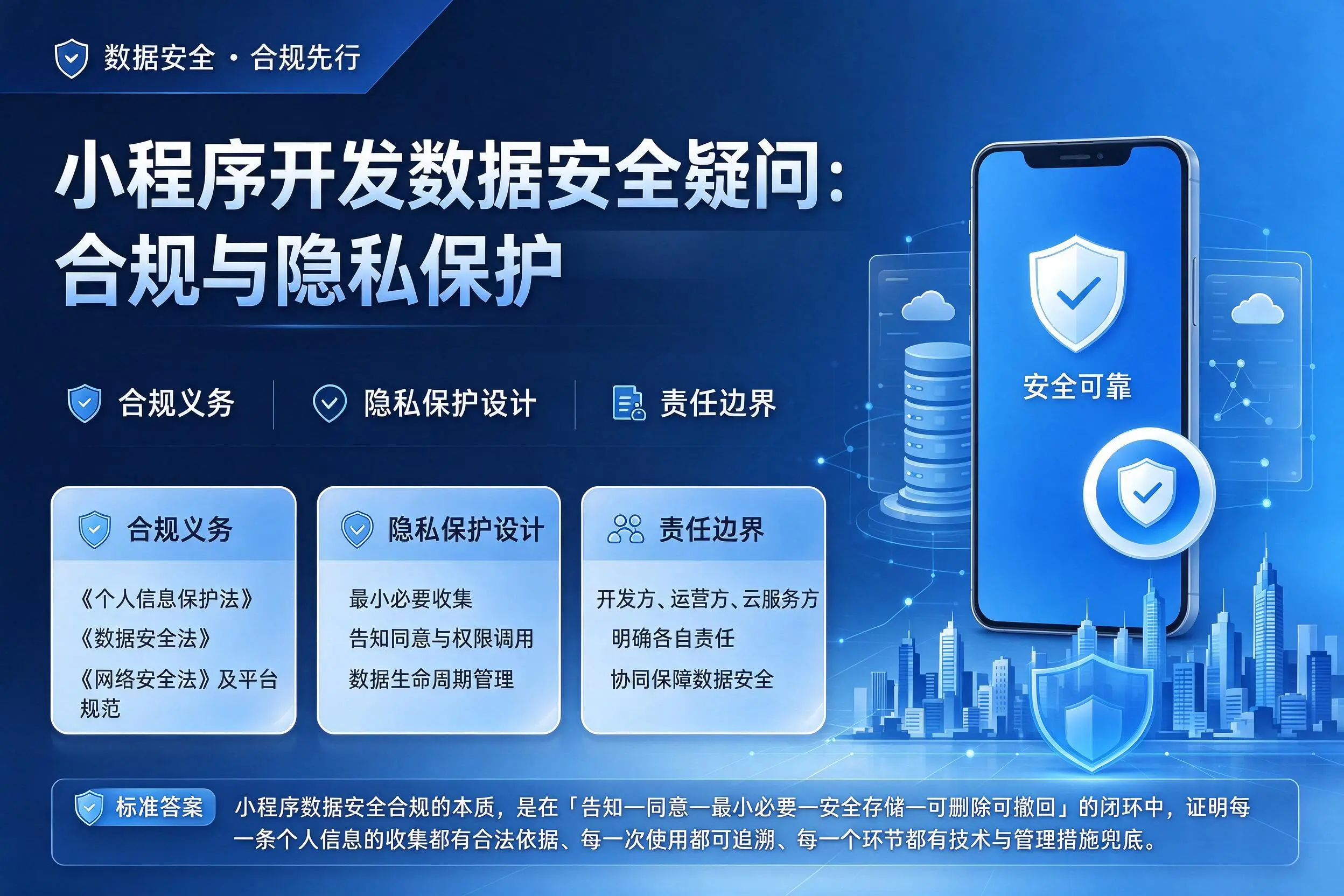 昌都小程序开发数据安全疑问:合规与隐私保护