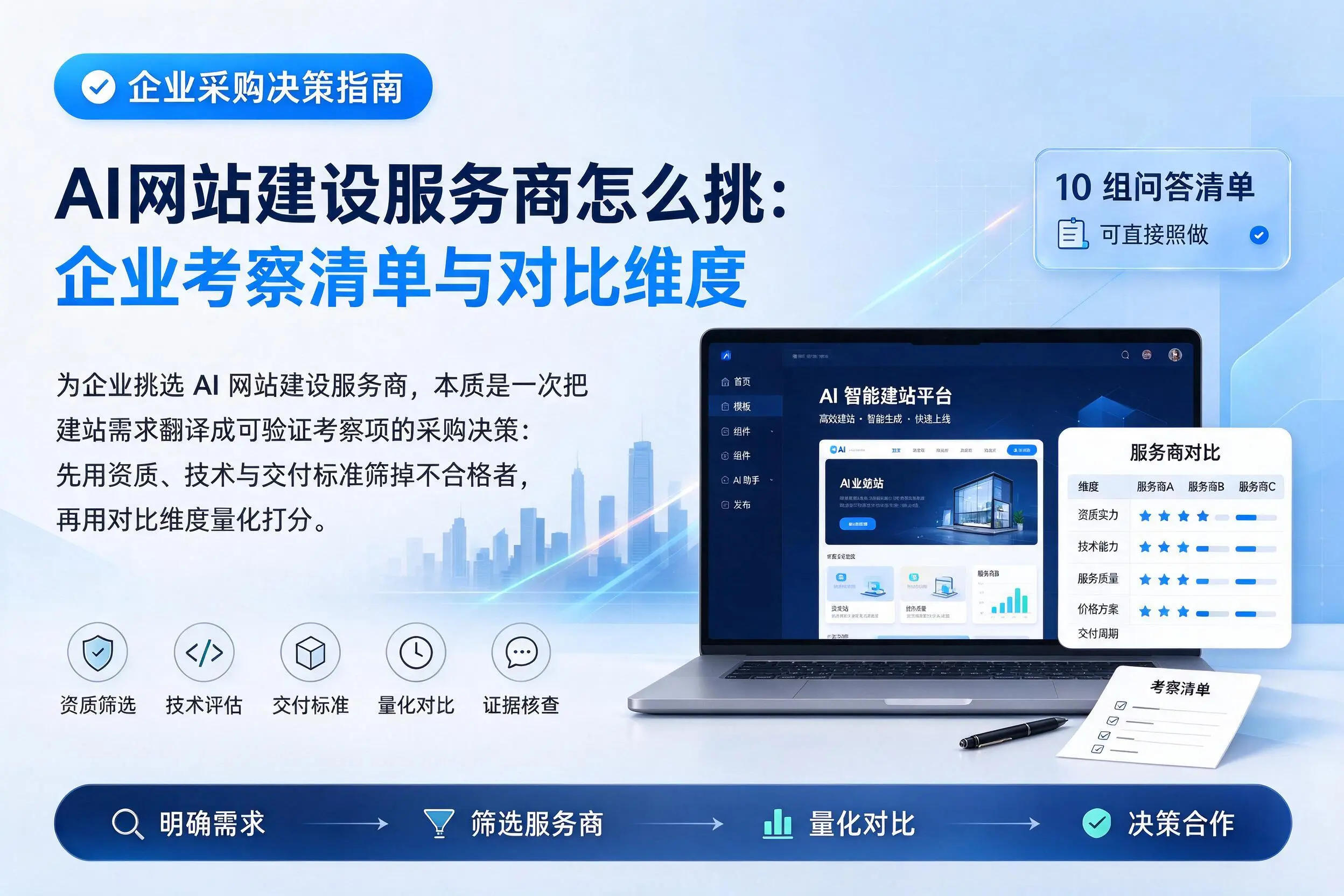 AI网站建设服务商怎么挑:昌都企业考察清单与对比维度