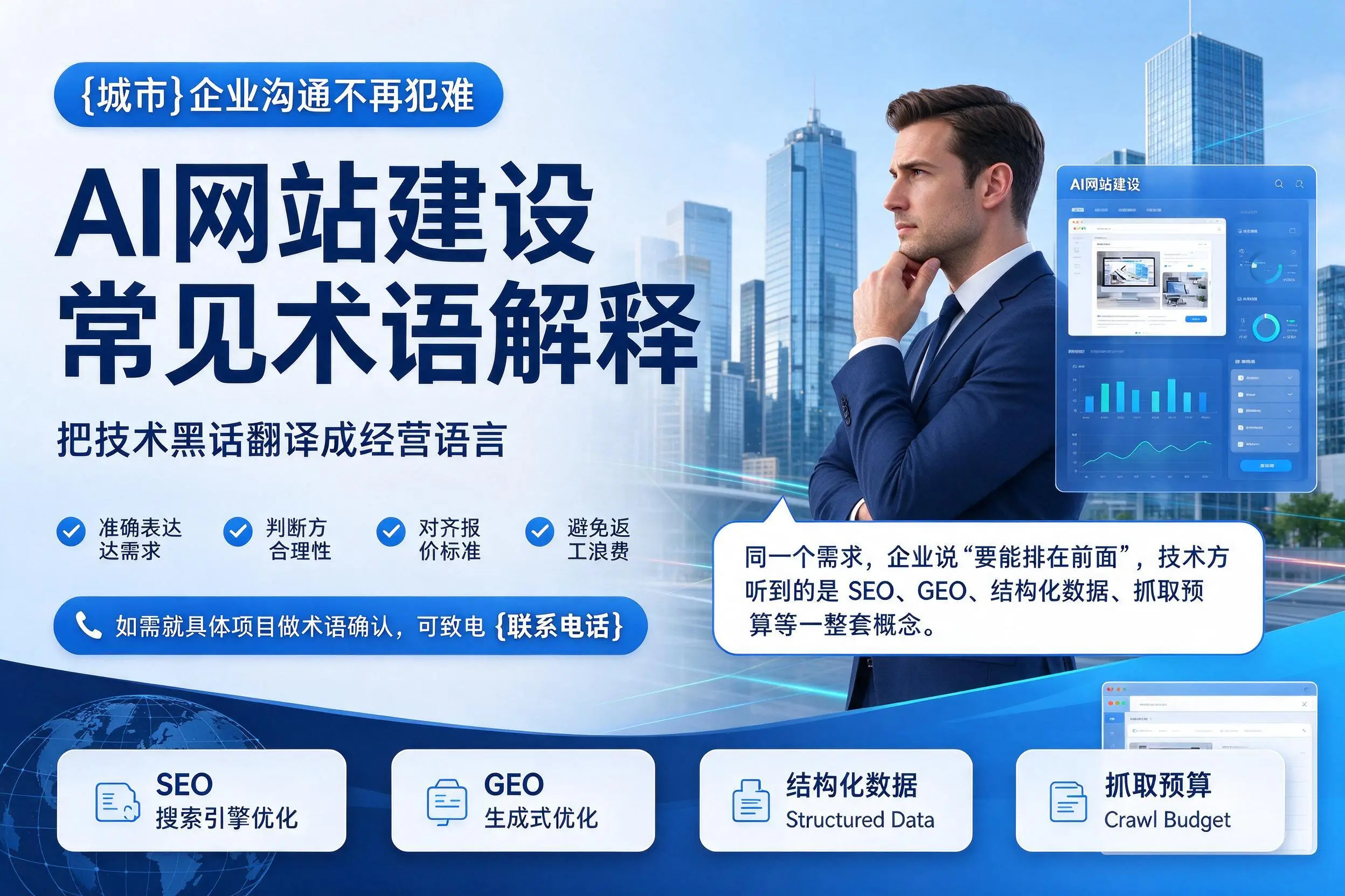 AI网站建设常见术语解释,昌都企业沟通不再犯难