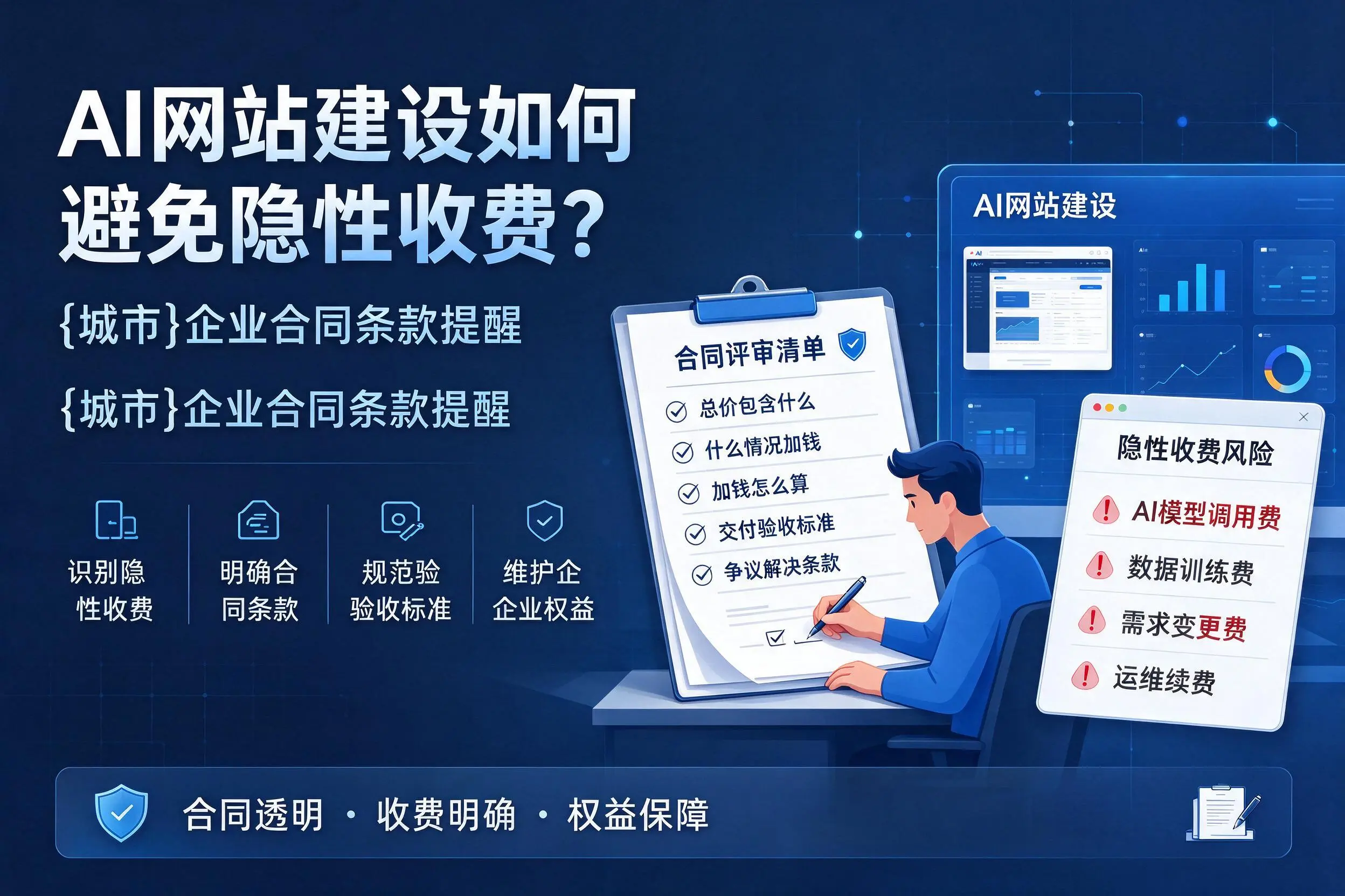AI网站建设如何避免隐性收费？昌都企业合同条款提醒