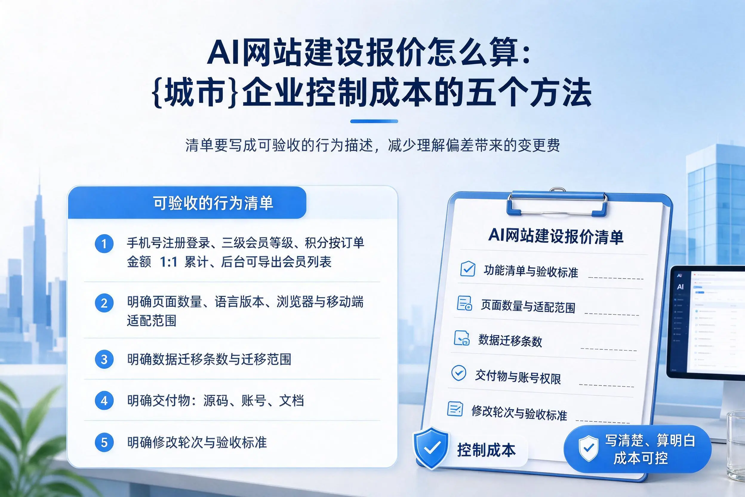 AI网站建设报价怎么算：昌都企业控制成本的五个方法